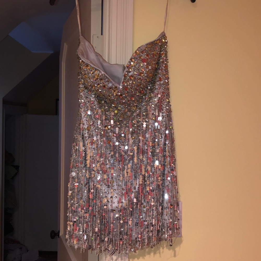 Silver mini dress